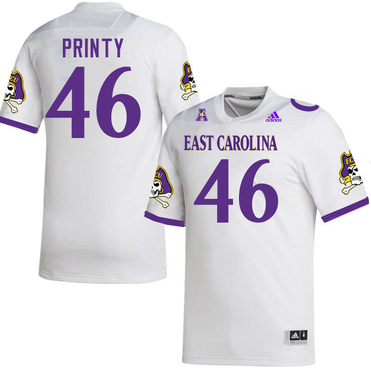 #46 Reagan Printy East Carolina Pirates College Football Jersey Stitched-White